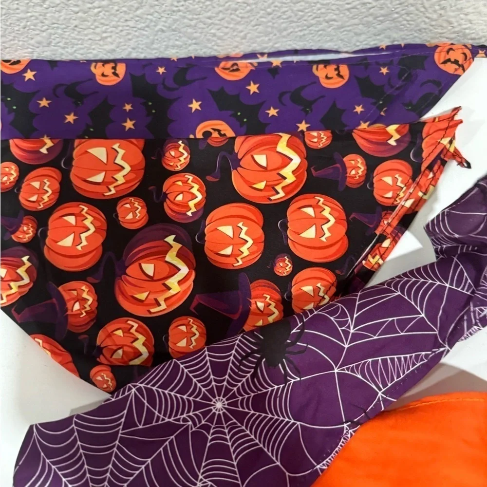 SANWUTA Halloween Dog triangle Bandanas set of 10 Halloween print size XL